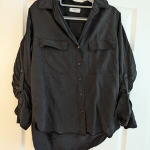 Babaton Charcoal Button-Up Blouse